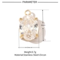 Detail view of gold oval zircon pendant with dimensions 10mm x 6mm and 0.7g weight - Gold Oval (VG086)