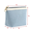 Blue corduroy cosmetic bag with pearl zipper puller and size labels 13x9x8x6cm - Lipstick/Coin Pouch (Small) / Fog Blue