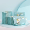 Portable baby wipes in light blue 8-piece mini packs with cute elephant pattern - Cartoon Elephant Style / Light Blue
