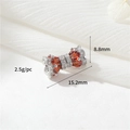 Connettore a fiocco placcato oro 14k con pietre arancioni e micro-zirconi - Palladio / Zircone Rosso