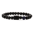 Pisces zodiac stretch bracelet featuring tiger eye, agate beads, and engraved symbol - Pisces Lapis