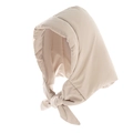 Capucha acolchada beige con cordones ajustables para protección contra el viento - Caqui Claro