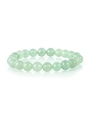 Detailed view of natural light green beaded bracelet with polished stone texture and soft shadow - 2190 Green Aventurine