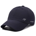 Quick-dry navy blue baseball cap with narason logo and breathable mesh details - Adjustable / Navy Blue