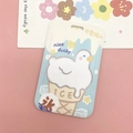 Porta tesserino blu verticale con simpatica papera e gelato e foro per il cordino da collo - Anatra Gelato (Senza Accessori)