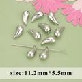 Set of 11.2mm x 5.5mm silver teardrop smile charms for DIY jewelry making - 11.2x5.5mm Teardrop / Silver