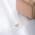 Gold-plated S925 silver Cancer zodiac necklace with sparkling crab pendant and small diamonds - Cancer Gold Plated