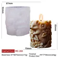 DIY silicone mold for hedgehog and flower relief candles with finished wax product - Hedgehog and Flowers MC-265