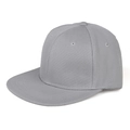 Detail view of a light gray flat-brimmed hip hop cap with embroidered eyelets - Light Gray