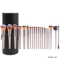 Professional 22pcs champagne gold makeup brush set with black travel storage cylinder case - 20Pcs Champagne Makeup Brushes with Black Bucket