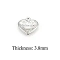 Polished silver heart pendant with Be My Valentine engraving, 16.5mm x 3.8mm size - Polished Engraved Heart 16.5mm / Steel