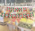 Christmas B-9 triangle banner with Merry Christmas letters and festive cartoon icons - 3m English Letters