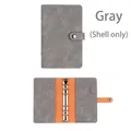 Gray PU leather binder cover with orange lining and 6-ring metal binder mechanism - Grey Cover Only