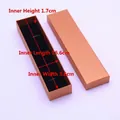 Orange-brown embossed bookmark gift box with black velvet lining and dimensions - Orange-Brown Leather Texture Gift Box