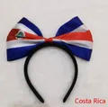 Oversized Costa Rica flag bow headband featuring patriotic stripes and national emblem - Costa Rica Flag