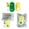 Avocado-shaped cat self-groomer and catnip toy set with ABS massage brush components - With One Gall Fruit Replacement Ball / Durian Yellow