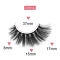 Natural long false eyelashes D1614 with 15mm length in premium pink packaging - Model D1614