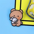 Cute brown bear hugging white bunny acrylic cartoon pin badge for girls' bags - Bear Hugging Rabbit