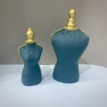 Velvet mannequin jewelry display set in navy blue with gold trim for necklaces - Teal Mannequin Bust Small