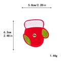 Christmas red apple embroidery patch with green leaves for DIY clothing decoration - 6.3x5.8cm / 11180-Glove Apple