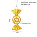 Golden PVC candy Christmas tree ornament with white spiral pattern, size 12cm x 5cm - Electroplated Gold Spiral Round Candy