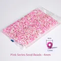 Pink assortment of 4mm glass seed beads for DIY jewelry making in bulk pouches - Pink Tones Mixed 4mm