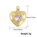 Macro detail of gold plated heart pendant with crystals measuring 19mm by 15mm - A0274-Sparkling Heart