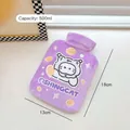 500ml purple plush hot water bottle featuring a cute cartoon fishing cat design - 500ml / Purple Cheese Cat
