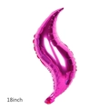 18-inch rose red S-shaped streamline aluminum foil balloon with metallic finish - 18 Inch / Rose Red