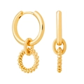 Vintage gouden s925 zilveren naald in elkaar grijpende korenmaat oorbellen dames - Goud