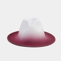 Cappello fedora da donna con sfumatura di colore da bianco a rosso bordeaux - M / Bianco & Rosso Vino