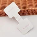 White jewelry hanging card with pink text 'Beautiful Girl' for necklace and bracelet - Pink Girl Card