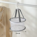 Hanging mesh drying basket in white with grey trim and 20cm diameter size marking - Grey 20cm Single Layer Enclosed