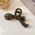 Bruine mat haarklem met strik 12cm voor dames knot haarstyling accessoires - Donker Koffie