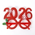 Glittery red 2026 party glasses for Christmas and New Year festive celebrations - Red 2026 Digital Decorative Glasses