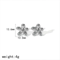 Silver Polished Flower Studs (TE6919-S)