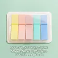 Segnapagina in PET macaron 5 colori, 100 fogli per pacco, dimensione 1,2x4,4cm - 100 Pezzi/Confezione / Colore Macaron (Pop-up)