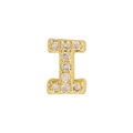 Classic 18k gold plated letter I pendant with micro-pave cubic zirconia crystals - Letter I