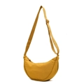 Minimalist yellow nylon crescent crossbody bag with adjustable strap for outdoor travel - Lemon Yellow