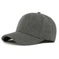 Dunkelgraue Baseballkappe aus Wollmischung mit weicher Krone für den Winter - L(56-58cm) / Grau