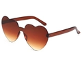 Lunettes de soleil cœur sans monture avec verres dégradés ambre et branches translucides - Dégradé Marron