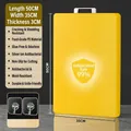 Thick yellow PE plastic cutting board 50x35x3cm with metal handle and two hooks - 50*35*3cm / Yellow
