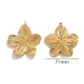 Close-up of 31mm golden flower charms with detailed radial texture and 3D stamens - Large / Gold