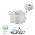 Stampo quadrato in silicone per portacandele, dimensioni 7x7x4 cm e diametro interno 3,5 cm - Candeliere quadrato piccolo