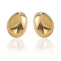 Irregular liquid metal bean-shaped stud earrings with gold mirror polished finish - Gold XLEH021 (Mirror Bean)