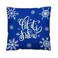 Blue Christmas throw pillow case featuring white Let it snow text and snowflakes - Style 24-Blue Let it snow Snowflakes