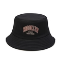 Black canvas bucket hat with red Brooklyn 1898 embroidery on a white background - M (56-58cm) / Black