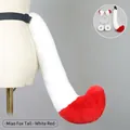 Plush faux fur fox ears and tail cosplay set with bell collar in white and red - One Size / Meow Fox Tail-White Red