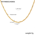 Goldene Titanstahl-Halskette mit geometrischen Gliedern und 45cm Länge für Damen - Gold Glatte Halskette - Klein (TXP079) / Gold