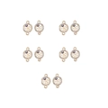 Detailed view of ten gold tree of life jewelry connectors with evil eye charms and rhinestones - Gold Tree of Life Blue Evil Eye (XH40717) / 10 Pieces Pack
